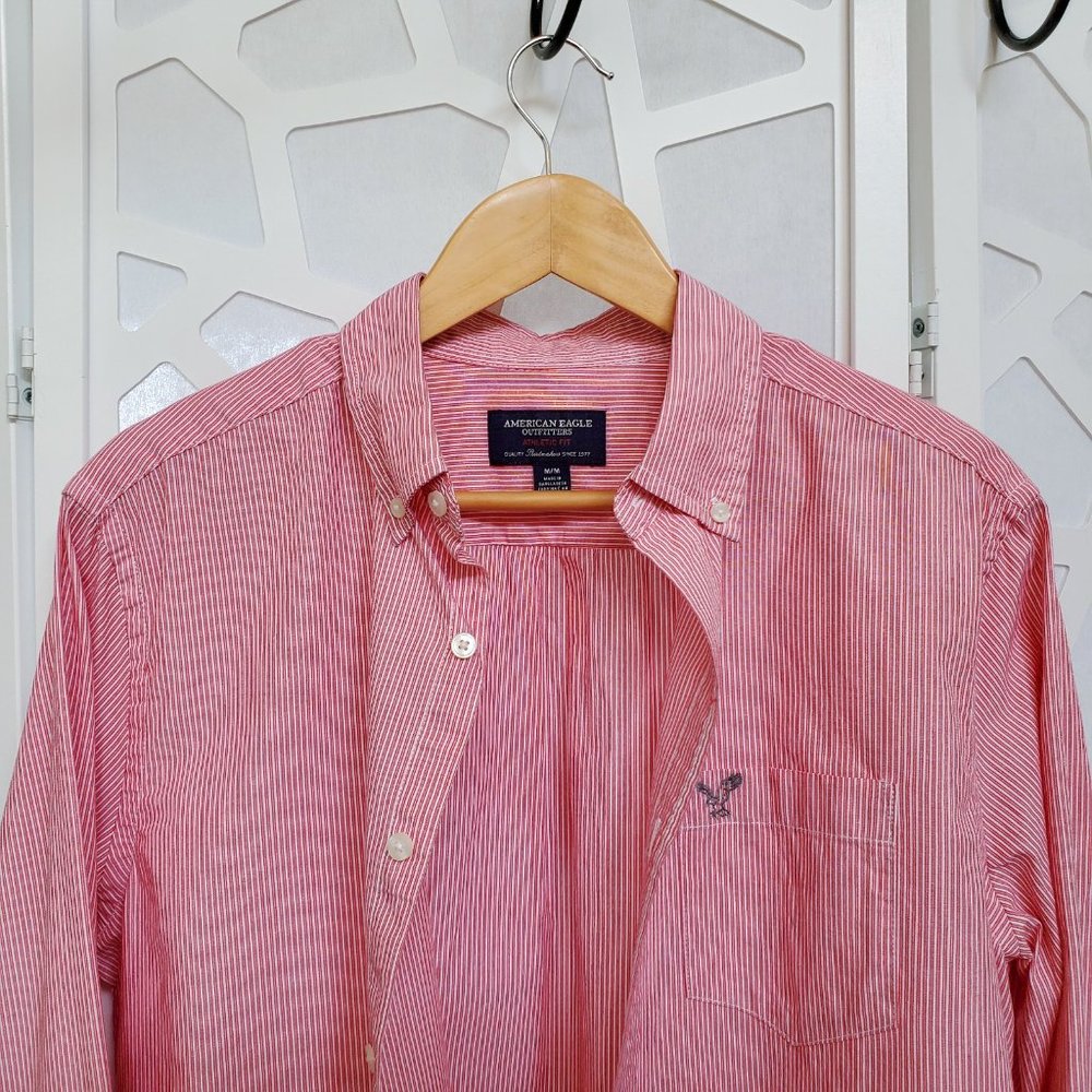 American Eagle Men's Button Shirt, Athletic Fit, M